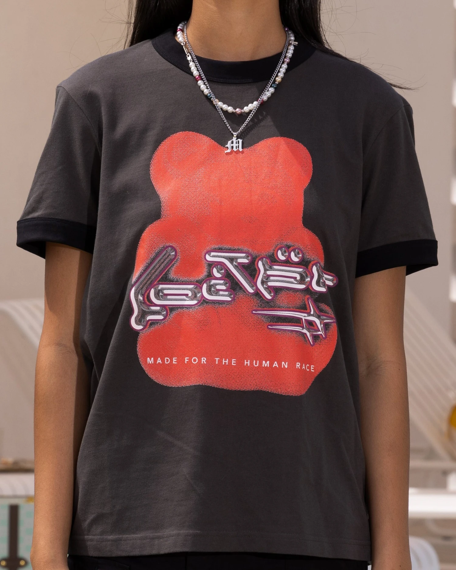 Loiter Gummy Ringer T-Shirt Charcoal 5 Loiter Gummy Ringer T-Shirt Charcoal - Image 3