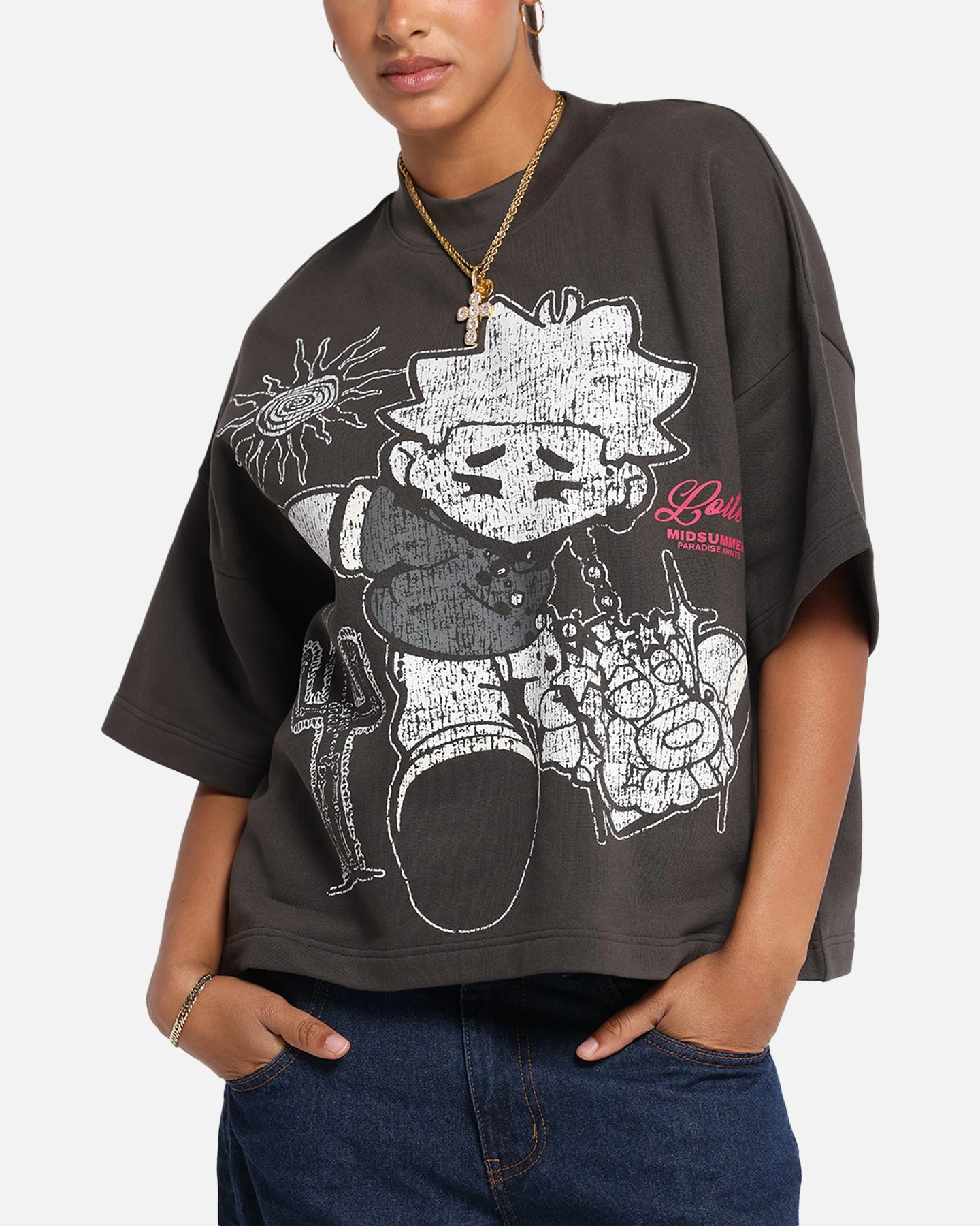 Loiter Palm Spring Box T-Shirt Charcoal 9 Loiter Palm Spring Box T-Shirt Charcoal - Image 7