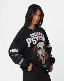 Rats Get Fat X American Psycho American Psycho Crewneck Black -Culture Kings Shop 02045829 YB001 womens 0060