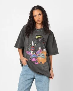 American Thrift X Aaahh!!! Real Monsters Monsters Heavyweight Vintage T-Shirt Black Wash