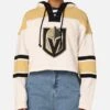 '47 BRAND 47 Brand Women's Vegas Golden Knights Cropped Lacer Hoodie White Wash