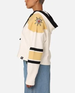 '47 BRAND 47 Brand Women's Vegas Golden Knights Cropped Lacer Hoodie White Wash -Culture Kings Shop 02046883 YW449 womens 0050