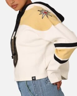 '47 BRAND 47 Brand Women's Vegas Golden Knights Cropped Lacer Hoodie White Wash -Culture Kings Shop 02046883 YW449 womens 0070