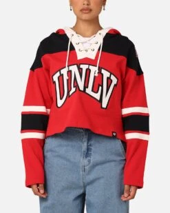 '47 BRAND 47 Brand Women's University Of Las Vegas Cropped Lacer Hoodie Red