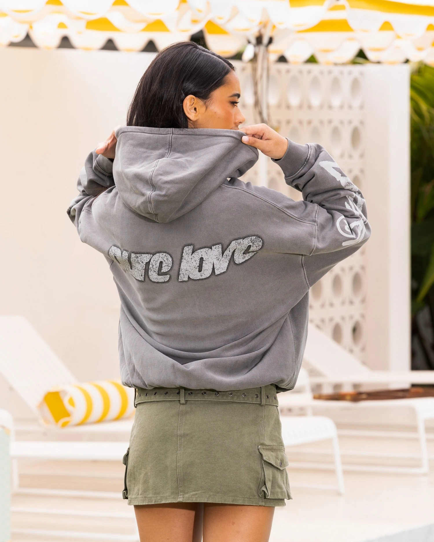 Loiter Pure Love Vintage Hoodie Charcoal 4 Loiter Pure Love Vintage Hoodie Charcoal - Image 2