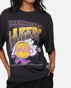 Mitchell & Ness Los Angeles Lakers Brush Off 2.0 T-Shirt Faded Black -Culture Kings Shop 02048296 YB554 womens 0060