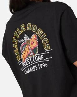 Mitchell & Ness Seattle Sonics Arch T-Shirt Faded Black -Culture Kings Shop 02048518 YB554 womens 0070