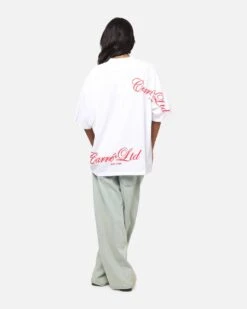 Carre Side Script Oversized T-Shirt White/Red -Culture Kings Shop 02049128 YW208 womens 00030
