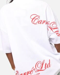 Carre Side Script Oversized T-Shirt White/Red -Culture Kings Shop 02049128 YW208 womens 00070