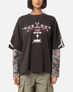 Loiter Seek N Destroy Long Sleeve T-Shirt Charcoal