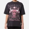 Mitchell & Ness Women's Chicago Bulls NBA Champs Glitter T-Shirt Overdyed Black -Culture Kings Shop 02050311 YO325 womens 0010