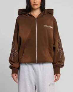 Loiter Atmosphere Zip Hoodie Vintage Brown