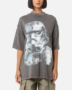 Star Wars Vader & Stormtrooper Vintage Vintage T-Shirt Washed Charcoal