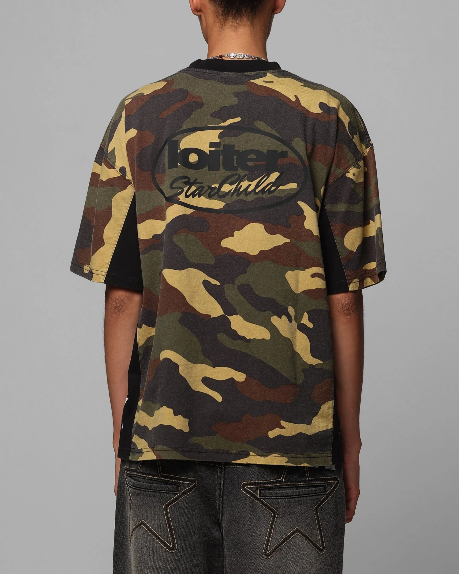 Loiter Star Child T-Shirt Woodland Camo 3 Loiter Star Child T-Shirt Woodland Camo