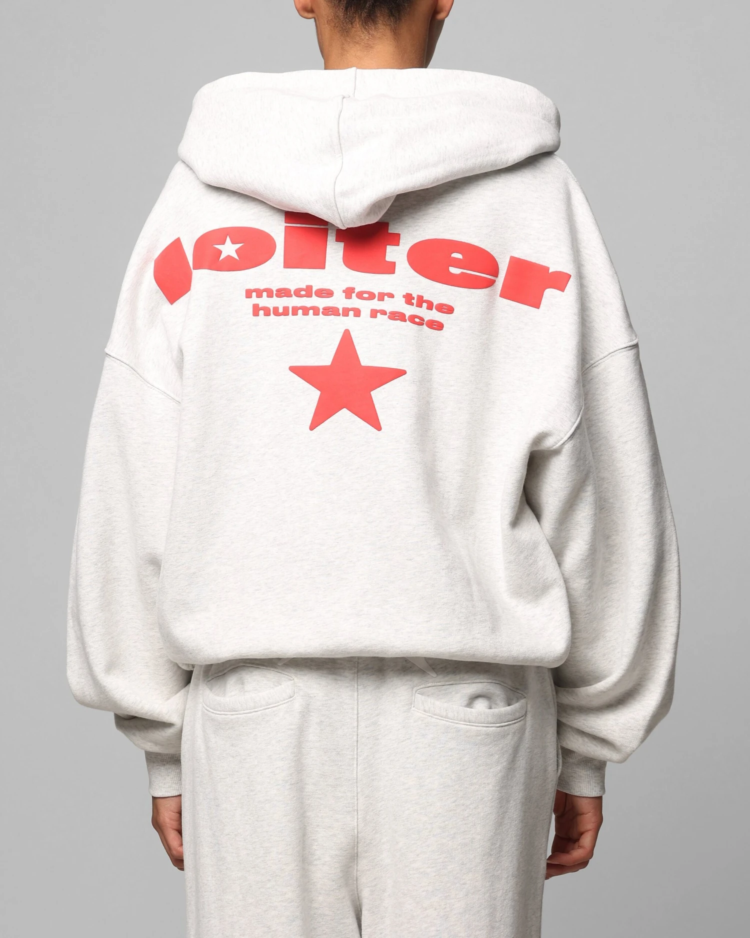 Loiter Celestial Full Zip Hoodie Light Grey Marl 4 Loiter Celestial Full Zip Hoodie Light Grey Marl - Image 2