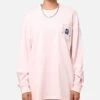 Carre Floral Pocket Oversized Long Sleeve T-Shirt Pink -Culture Kings Shop 02051217 YP001 womens 00010