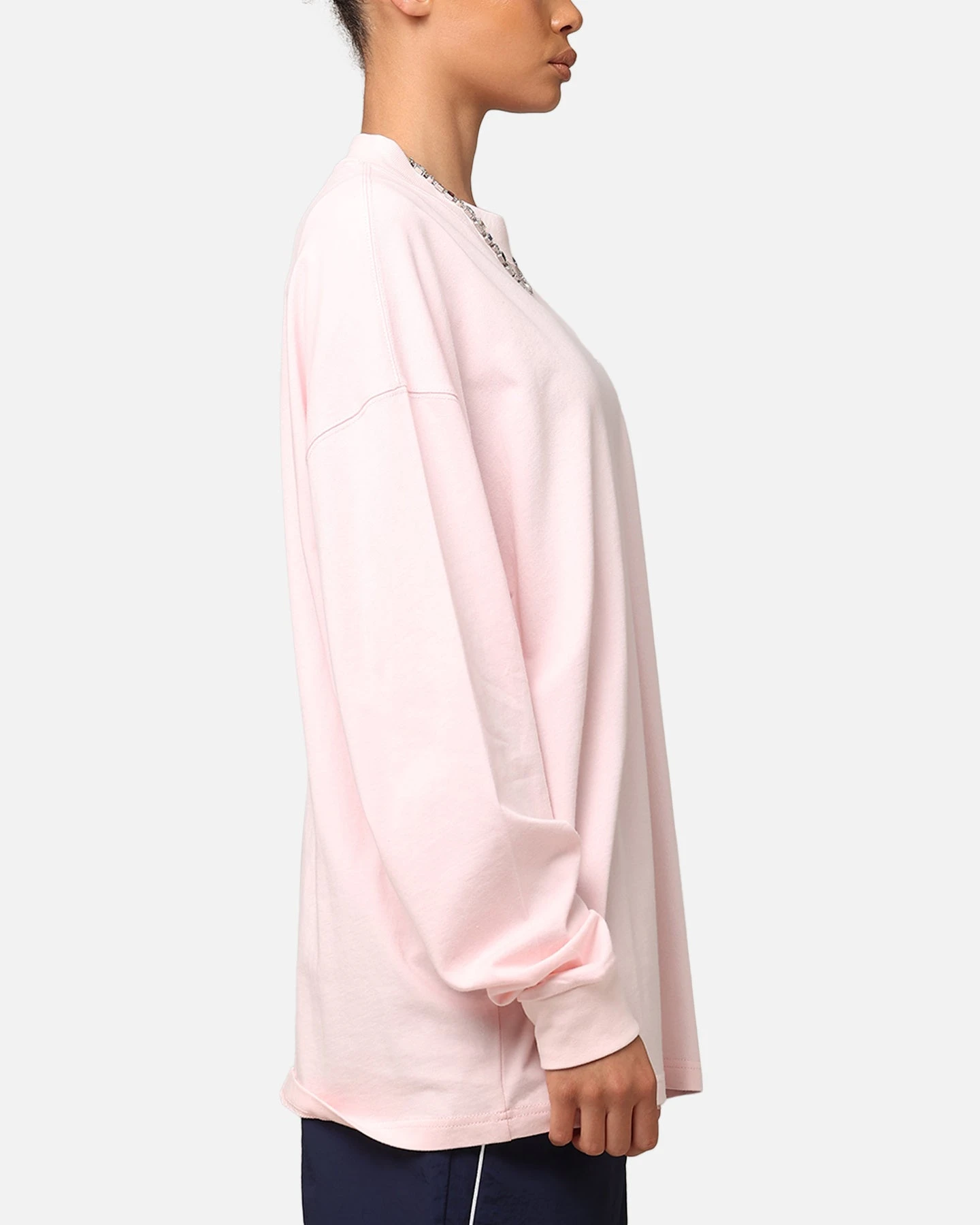 Carre Floral Pocket Oversized Long Sleeve T-Shirt Pink 6 Carre Floral Pocket Oversized Long Sleeve T-Shirt Pink - Image 4