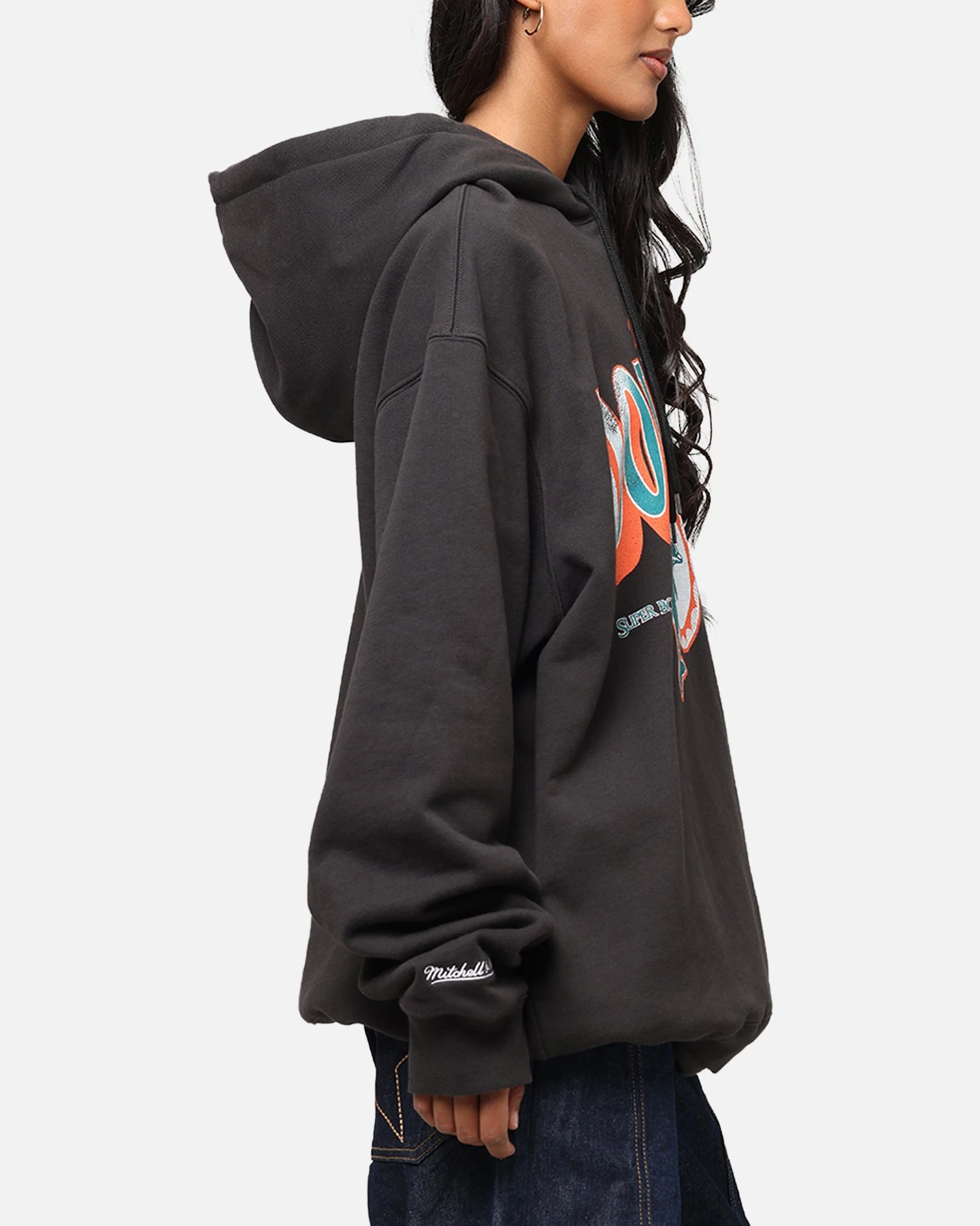 Mitchell & Ness Miami Dolphins Arch Hoodie Faded Black 6 Mitchell & Ness Miami Dolphins Arch Hoodie Faded Black - Image 4