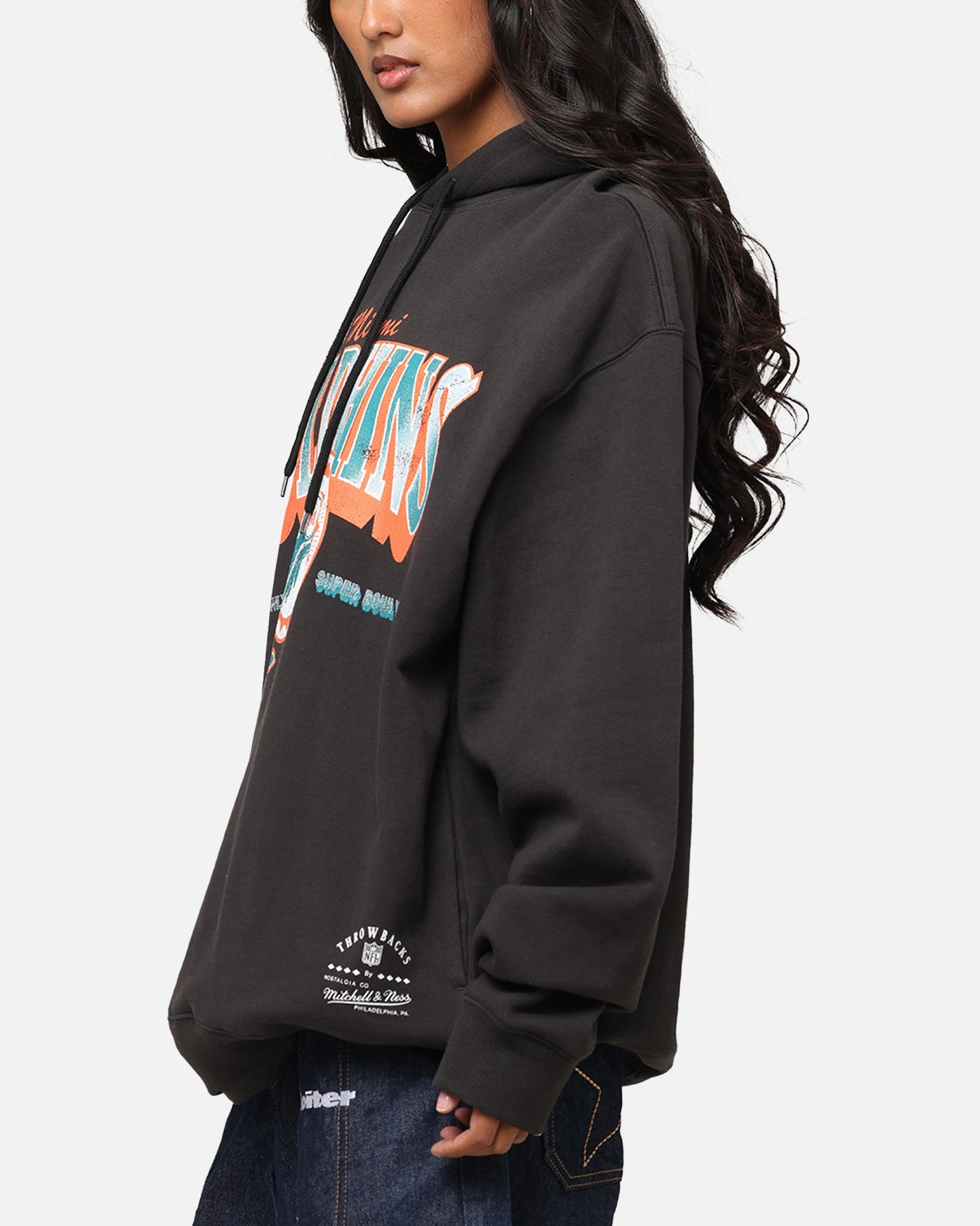 Mitchell & Ness Miami Dolphins Arch Hoodie Faded Black 7 Mitchell & Ness Miami Dolphins Arch Hoodie Faded Black - Image 5