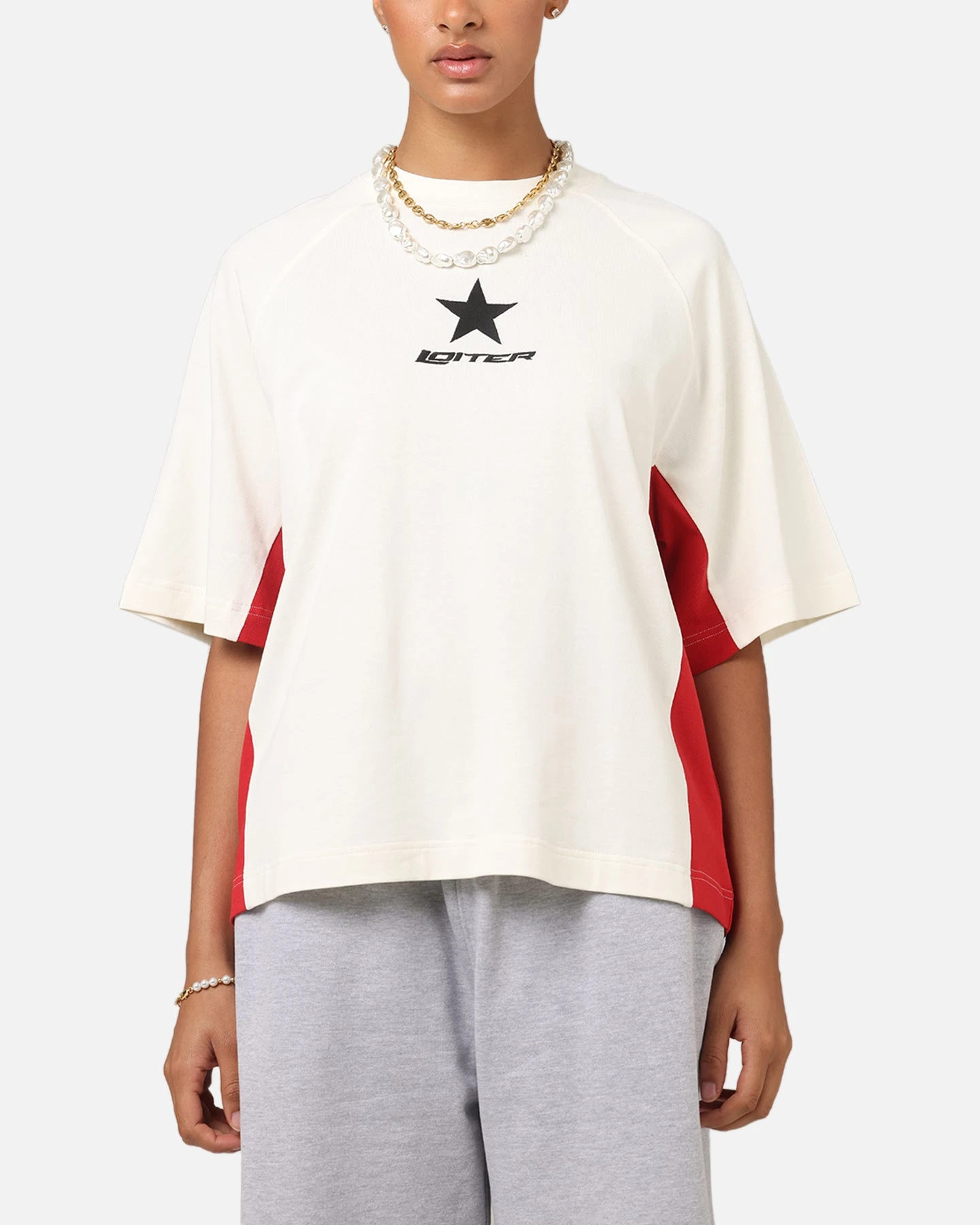 Loiter Daytona Panel T-Shirt White/Pink 2 Loiter Daytona Panel T-Shirt White/Pink