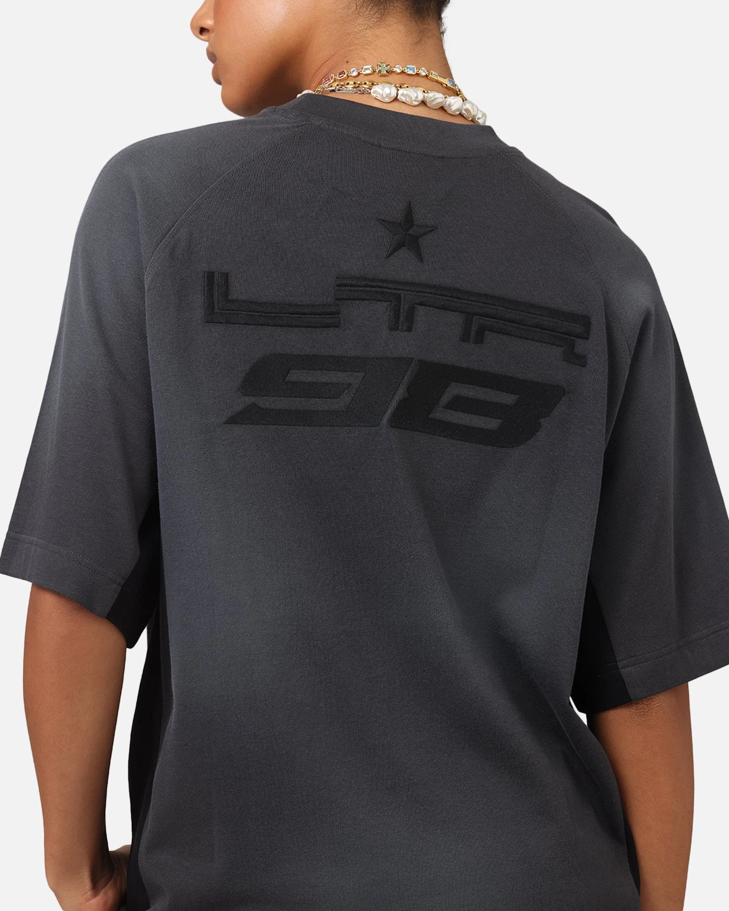 Loiter Daytona Panel T-Shirt Washed Black 10 Loiter Daytona Panel T-Shirt Washed Black - Image 8