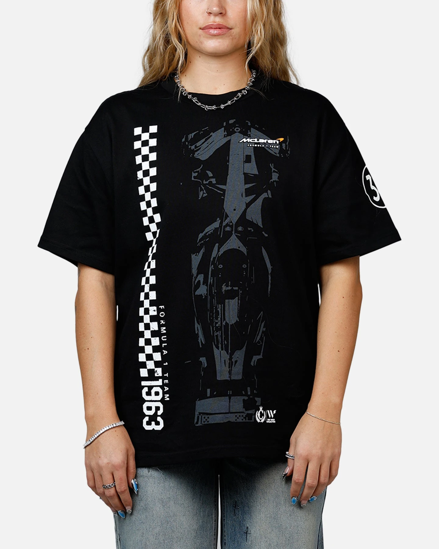 We Are The Wild Collective X Women's Mclaren 'Vegas Grad Prix 2024' T-Shirt Washed Black 3 We Are The Wild Collective X Women's Mclaren 'Vegas Grad Prix 2024' T-Shirt Washed Black