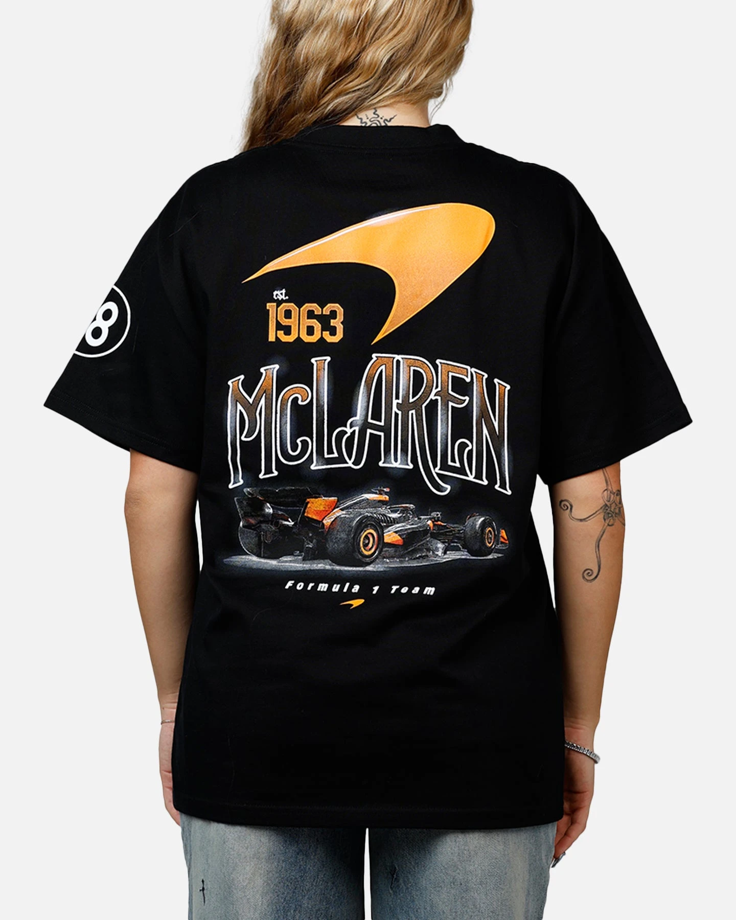 We Are The Wild Collective X Women's Mclaren 'Vegas Grad Prix 2024' T-Shirt Washed Black 4 We Are The Wild Collective X Women's Mclaren 'Vegas Grad Prix 2024' T-Shirt Washed Black - Image 2
