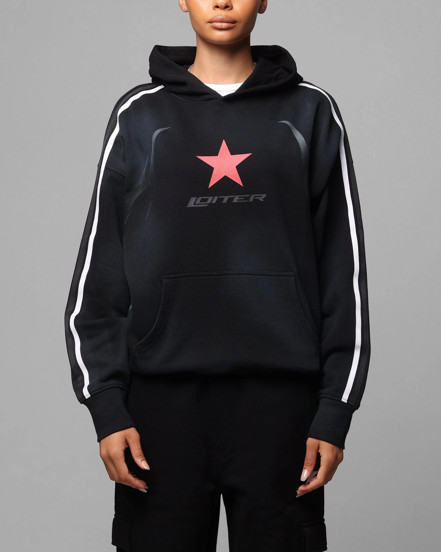 Loiter Trackstar Hoodie Washed Black 3 Loiter Trackstar Hoodie Washed Black