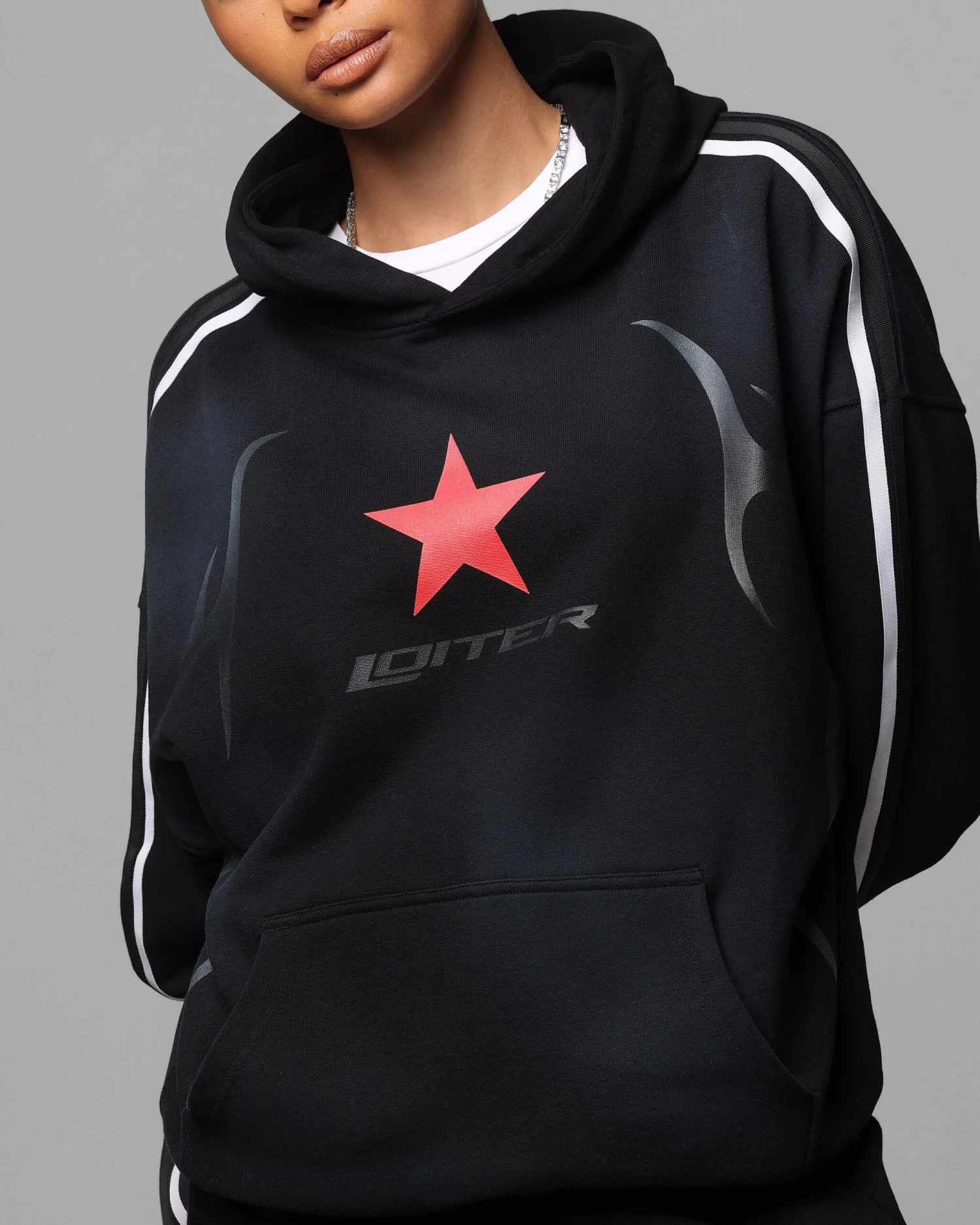 Loiter Trackstar Hoodie Washed Black 9 Loiter Trackstar Hoodie Washed Black - Image 7