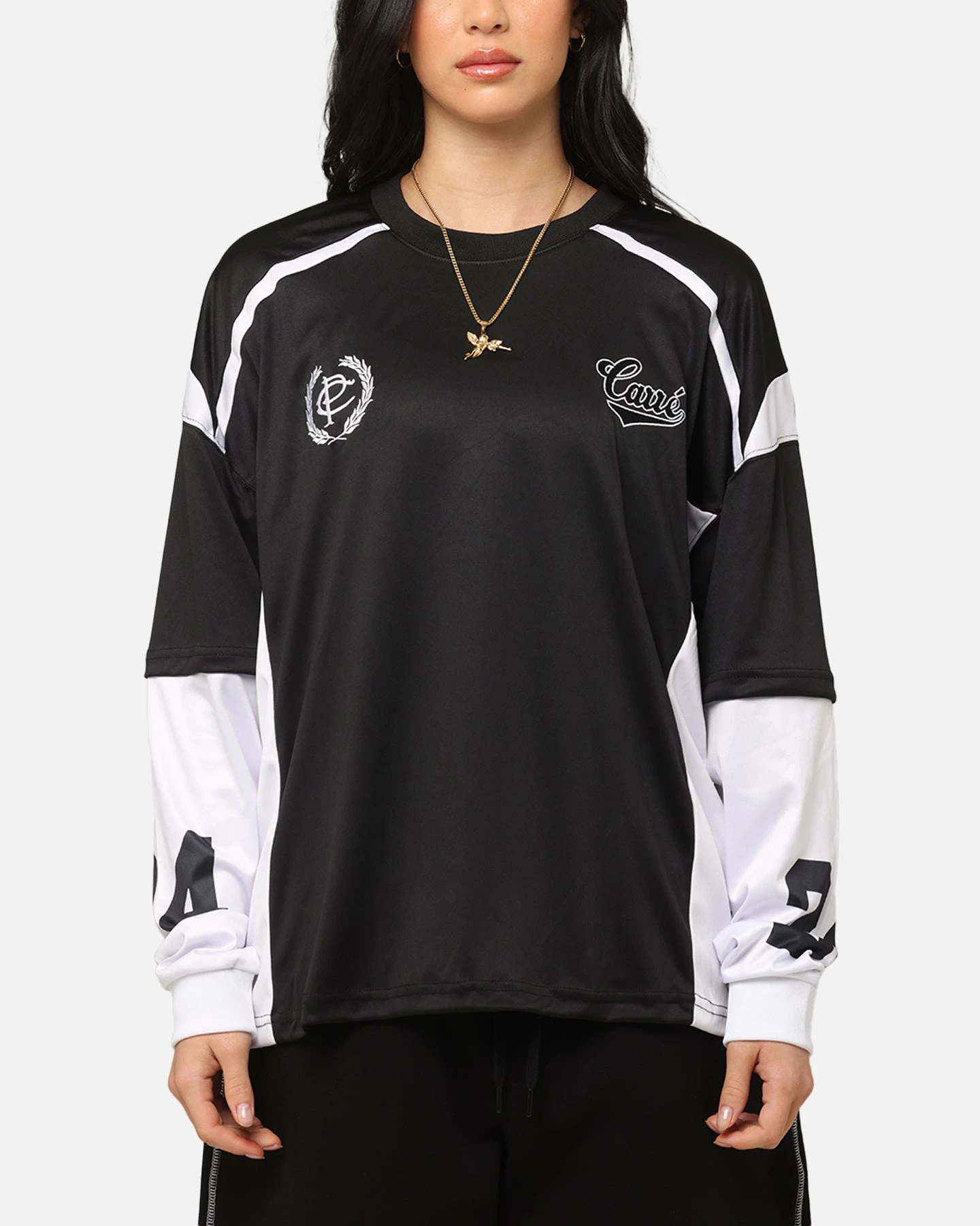 Carre Football Layered Long Sleeve T-Shirt Black/White 3 Carre Football Layered Long Sleeve T-Shirt Black/White