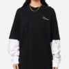 Carre Rosebowl Layered Long Sleeve T-Shirt Black/White -Culture Kings Shop 02051621 YB012 womens 00010