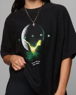 Loiter Alien Boxy T-Shirt Washed Black 13 Loiter Alien Boxy T-Shirt Washed Black -Culture Kings Shop 02051663 YW607 womens 00070