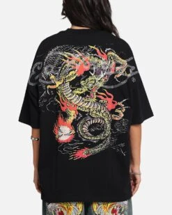 Ed Hardy Rhinestone Dragon Vintage T-Shirt Vintage Wash