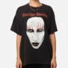 Marilyn Manson Red Lids Vintage T-Shirt Black Vintage -Culture Kings Shop 02051727 YB336 womens 00010