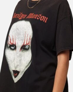 Marilyn Manson Red Lids Vintage T-Shirt Black Vintage 13 Marilyn Manson Red Lids Vintage T-Shirt Black Vintage -Culture Kings Shop 02051727 YB336 womens 00060