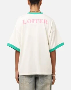Loiter Western Front Ringer T-Shirt White/Green -Culture Kings Shop 02051806 YW156 womens 00020