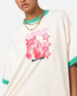 Loiter Western Front Ringer T-Shirt White/Green -Culture Kings Shop 02051806 YW156 womens 00080