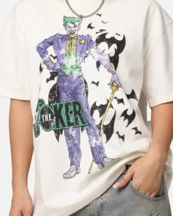 American Thrift X DC Batman The Joker Cane Heavy T-Shirt Off White -Culture Kings Shop 02051865 YO007 womens 00080