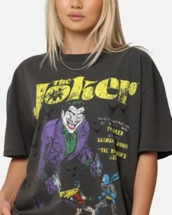 American Thrift X DC Batman The Joker Harley Hoax Heavy T-Shirt Black Wash -Culture Kings Shop 02051866 YB295 womens 00070