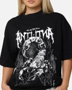 The Anti Order Invasion Mock Neck T-Shirt Black -Culture Kings Shop 02052042 YB001 womens 00060