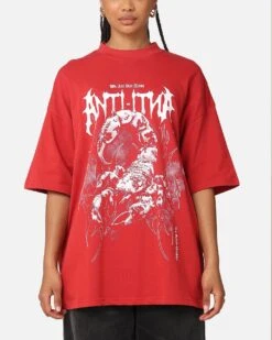 The Anti Order Invasion Mock Neck T-Shirt Red