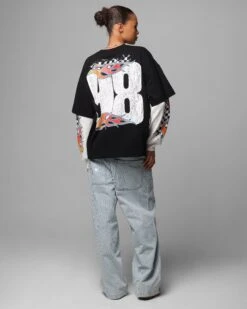 Loiter Daytona Layered Long Sleeve T-Shirt Black/White 13 Loiter Daytona Layered Long Sleeve T-Shirt Black/White -Culture Kings Shop 02052076 YB012 womens 00040