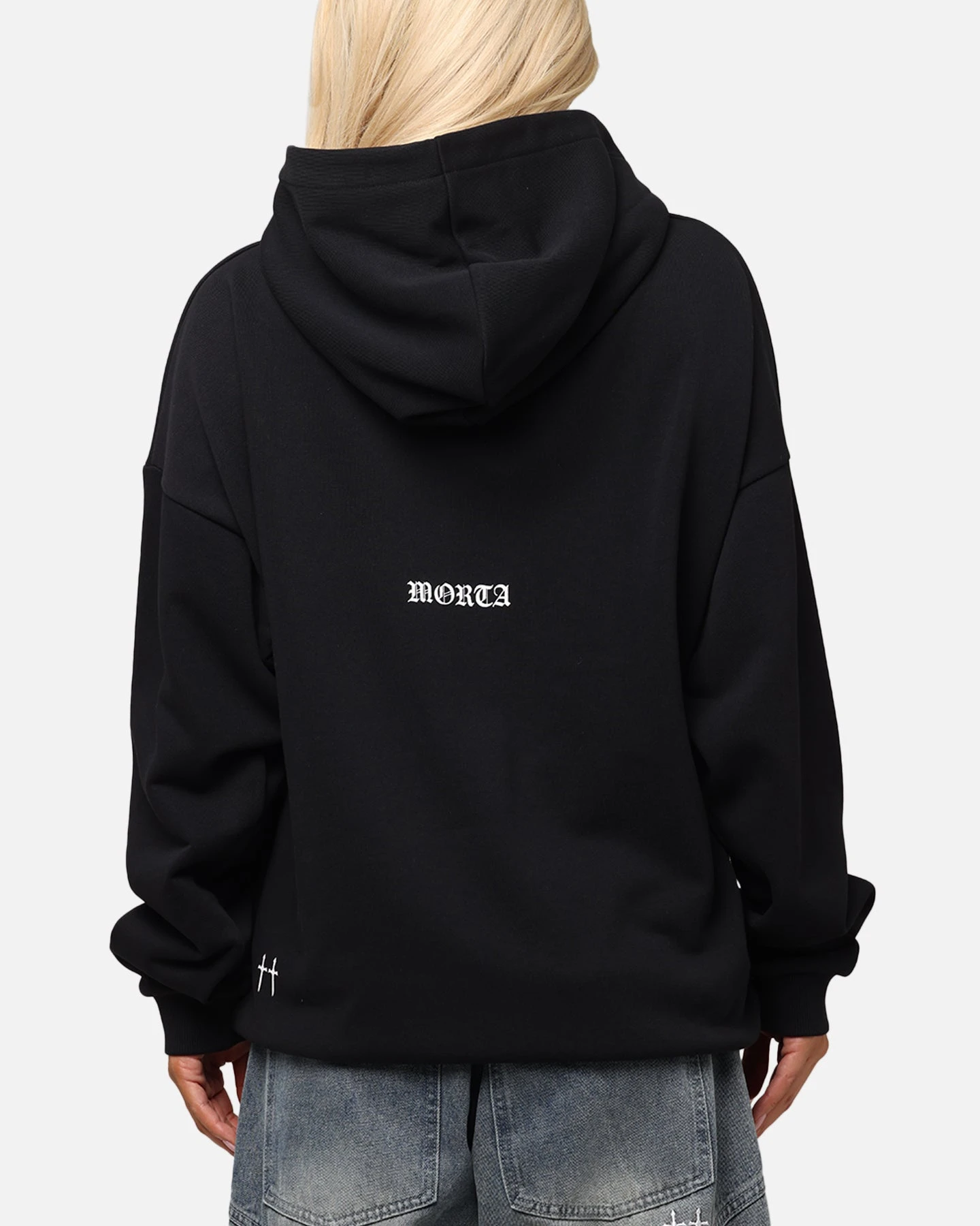 Saint Morta Gothic Distressed Zip Hoodie Black 4 Saint Morta Gothic Distressed Zip Hoodie Black - Image 2