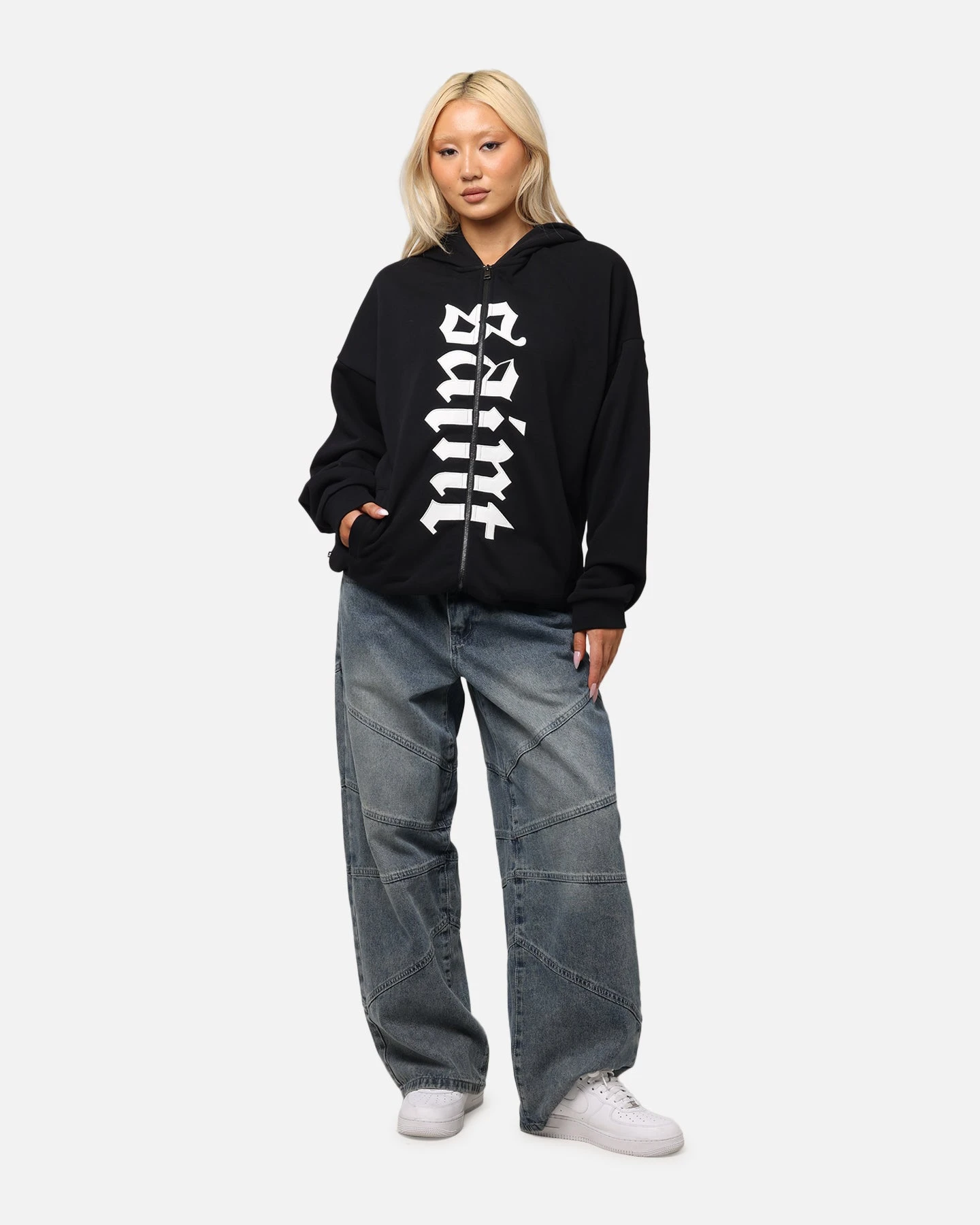 Saint Morta Gothic Distressed Zip Hoodie Black 5 Saint Morta Gothic Distressed Zip Hoodie Black - Image 3