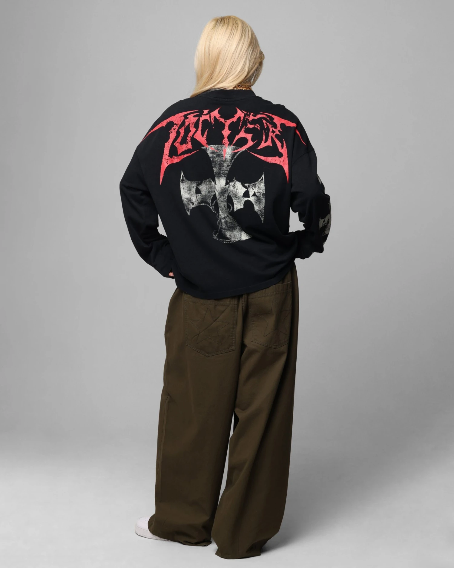 Loiter Cross Long Sleeve T-Shirt Black Acidwash 5 Loiter Cross Long Sleeve T-Shirt Black Acidwash - Image 3