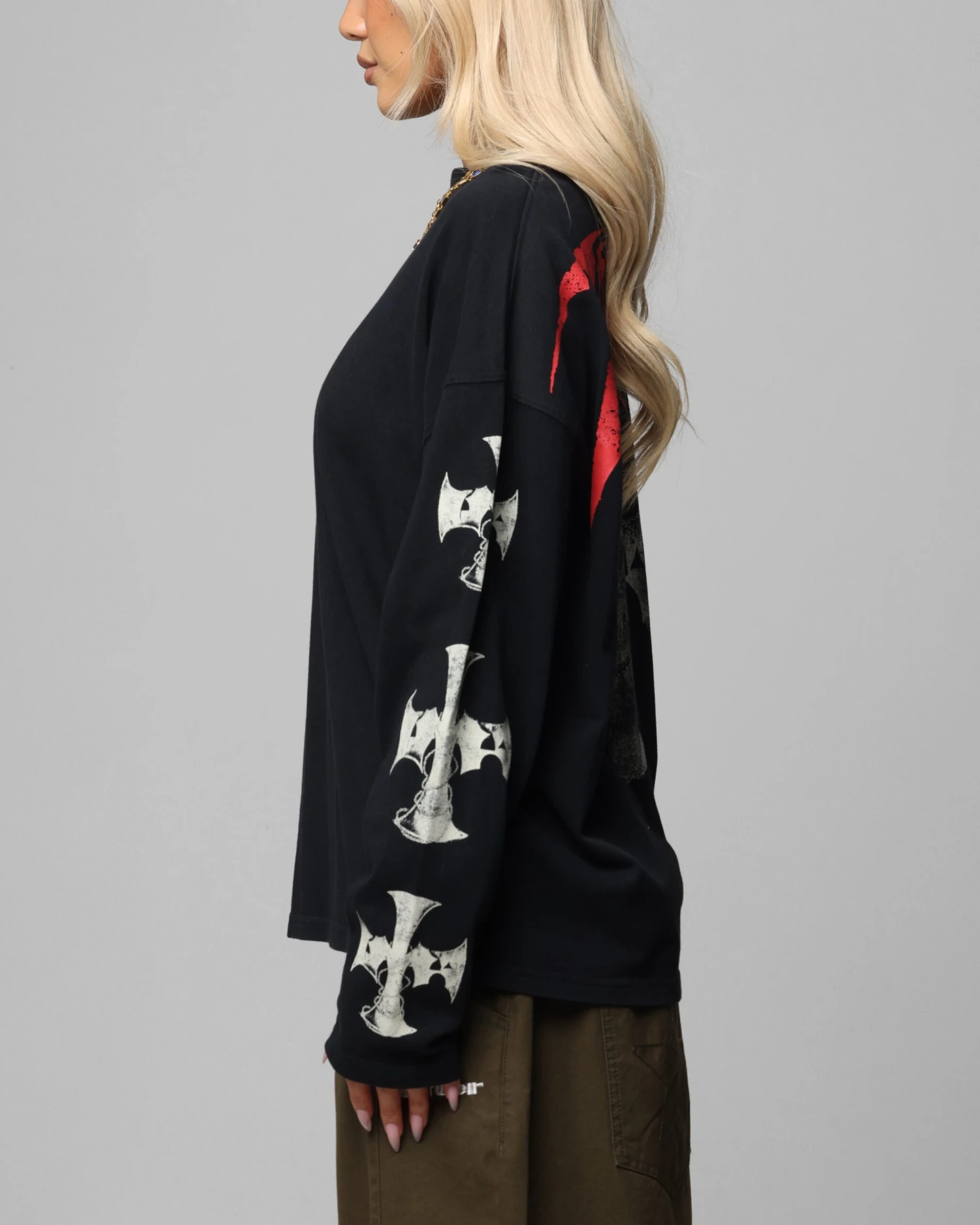 Loiter Cross Long Sleeve T-Shirt Black Acidwash 8 Loiter Cross Long Sleeve T-Shirt Black Acidwash - Image 6