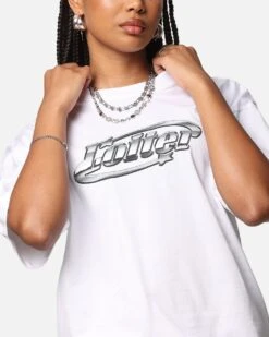 Loiter Chrome Logo T-Shirt White -Culture Kings Shop 02052434 YW100 womens 00070