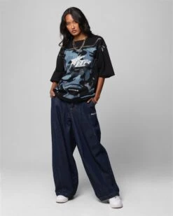 Loiter Motocross Vintage T-Shirt Black/Navy Blue 12 Loiter Motocross Vintage T-Shirt Black/Navy Blue -Culture Kings Shop 02052634 YB923 womens 00030