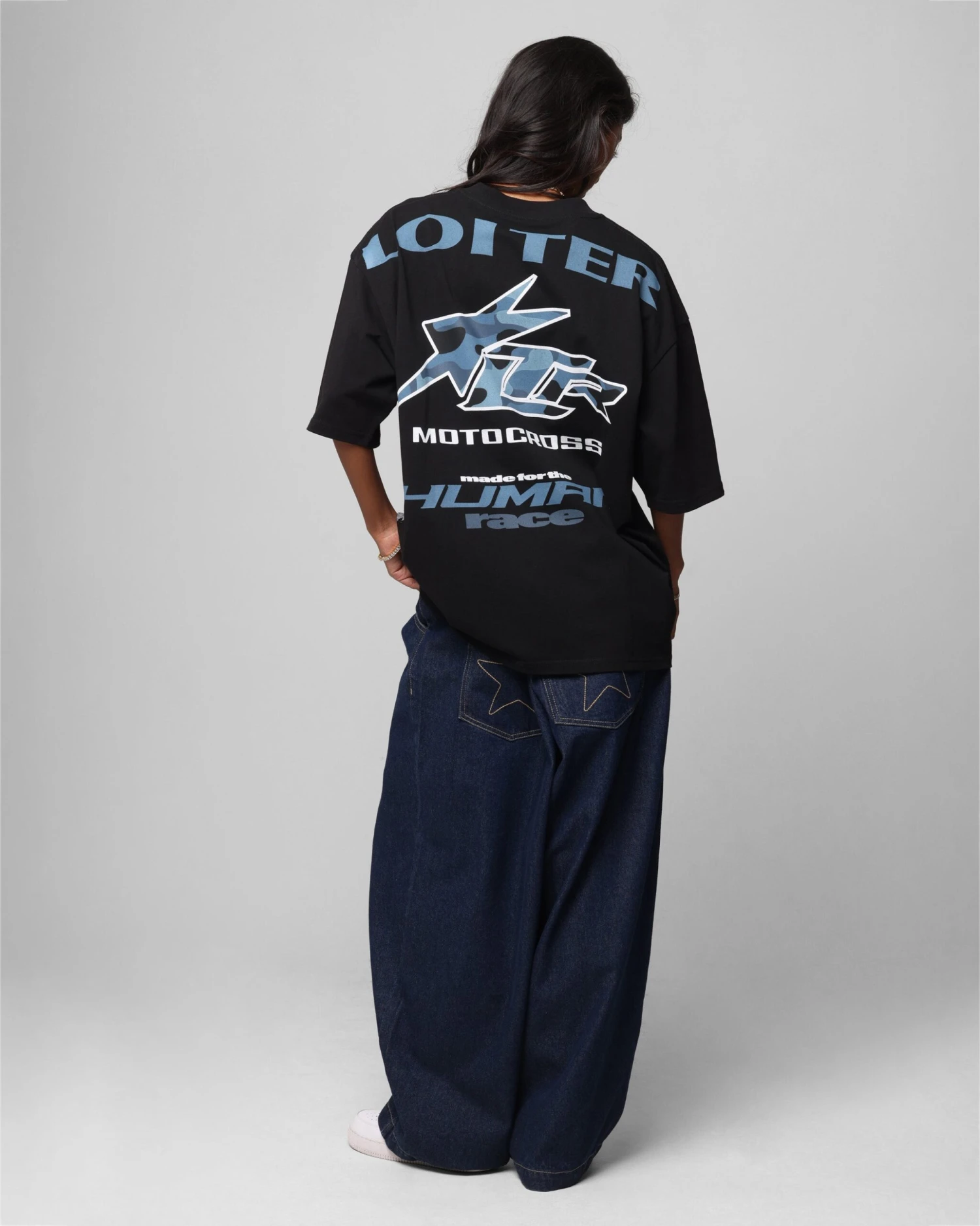 Loiter Motocross Vintage T-Shirt Black/Navy Blue 6 Loiter Motocross Vintage T-Shirt Black/Navy Blue - Image 4