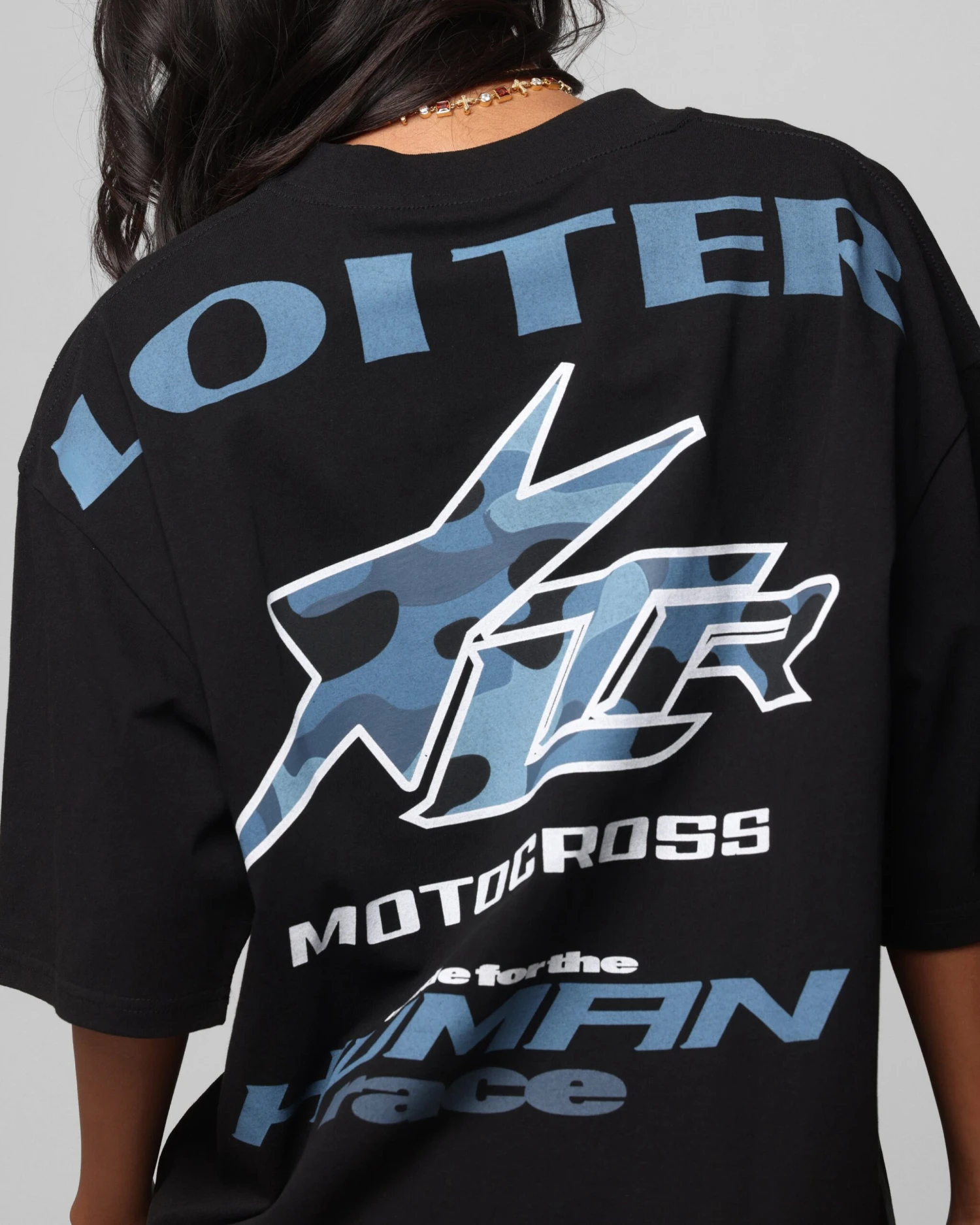 Loiter Motocross Vintage T-Shirt Black/Navy Blue 9 Loiter Motocross Vintage T-Shirt Black/Navy Blue - Image 7